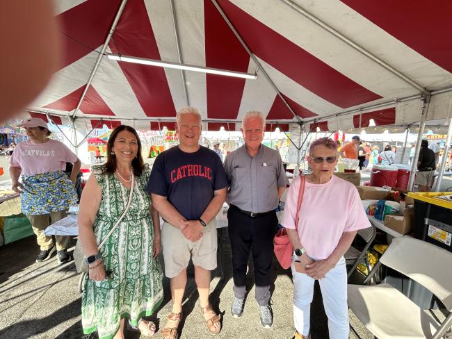 Foursome under the tent